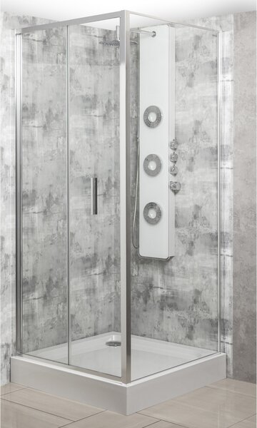 Novoterm Zalamovacie sprchové dvere NV-Solid DH CHR 80, chróm/transparent - bez vaničky