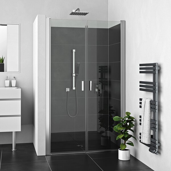 Roltechnik Outlet Dvojkrídlové sprchové dvere LZCN2 pre inštaláciu do niky - bez vaničky ROTH-Variant: šírka: 100 cm, orientácia: UNI - (LZCN2 - 230-1000000-00-02), ROTH-Profily: profily: brillant, výplň: transparent