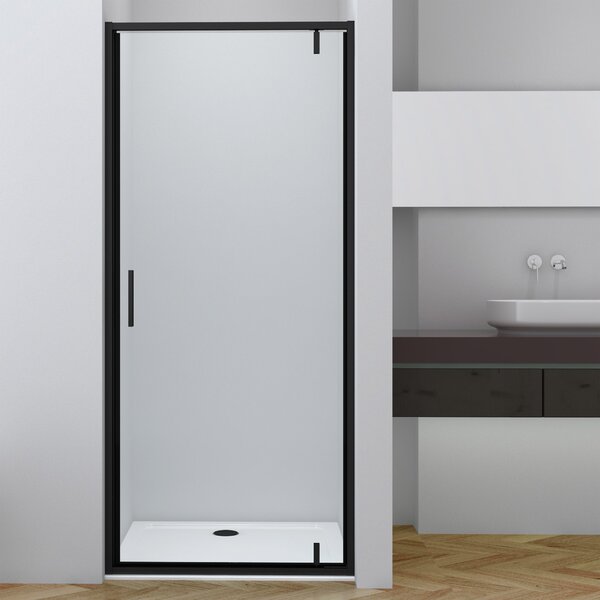 Novoterm Jednokrídlové otváracie sprchové dvere NV-Solid DSPA BL 80, čierna/transparent - bez vaničky