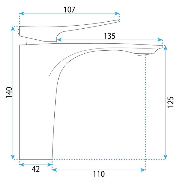 Rea Vision Premium, umývadlová batéria h-140, chrómová, REA-B6340