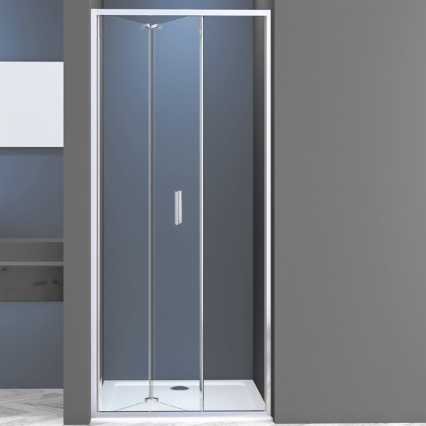 Novoterm Zalamovacie sprchové dvere NV-Solid DH CHR 80, chróm/transparent - bez vaničky