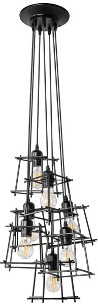 Toolight - Závesná stropná lampa Wire - čierna - APP221-7CP