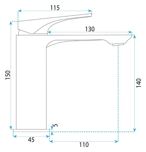 Rea Prime Premium, umývadlová batéria h-150, zlatá matná, REA-B6775