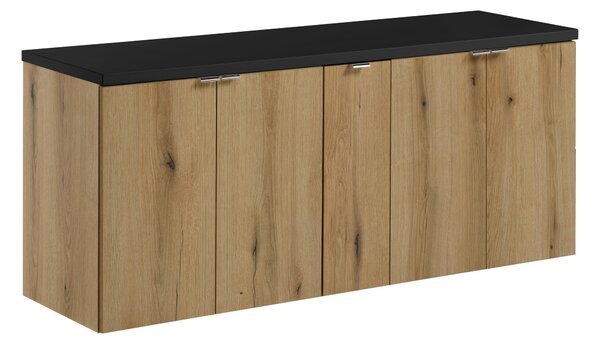 Comad Kúpeľňová skrinka pod doskové umývadlo set Nova Oak 140 dub coast evoke/čierna