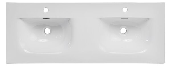 Comad Nábytkové keramické dvojumývadlo SKY 120D-8099, 121x46 cm, biela lesklá