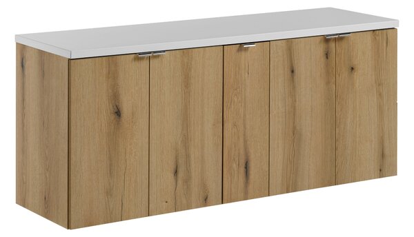 Comad Kúpeľňová skrinka pod umývadlo na dosku set Nova Oak 140 dub coast evoke/biela