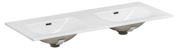 Comad Nábytkové keramické dvojumývadlo SKY 120D-8099, 121x46 cm, biela lesklá