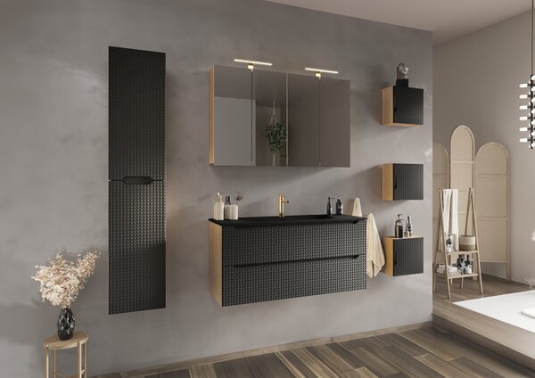 Comad Nábytkové keramické umývadlo SKY 1 BLACK MATT 80 DP, 81x46 cm, čierna matná