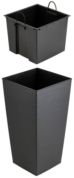 PLASTOVÝ KVETINÁČ PORTO RIFLO 67,5X35X35 CM ČIERNA