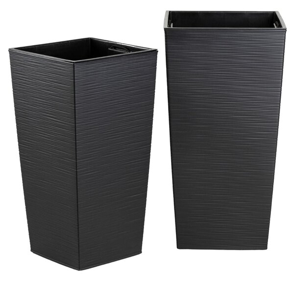 PLASTOVÝ KVETINÁČ PORTO RIFLO 57X29,5X29,5 CM ČIERNA