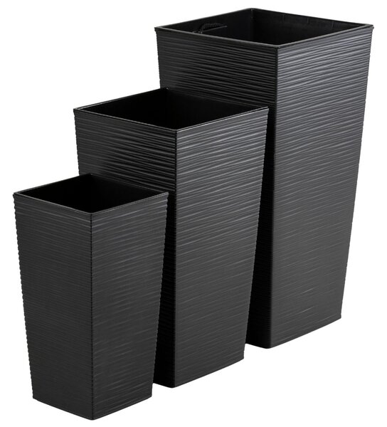 PLASTOVÝ KVETINÁČ PORTO RIFLO 67,5X35X35 CM ČIERNA
