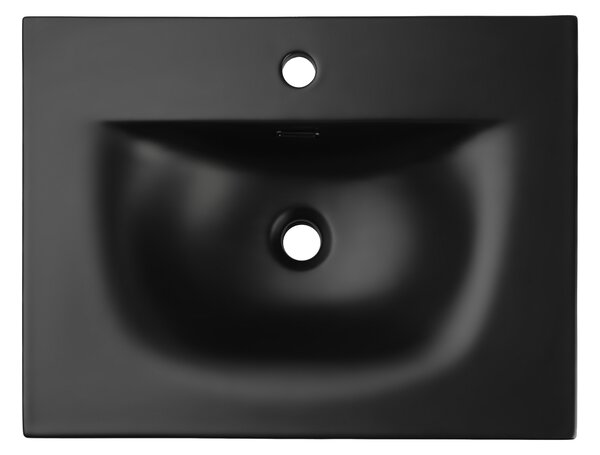 Comad Nábytkové keramické umývadlo SKY 1 BLACK MATT 60 DP, 61x46 cm, čierna matná