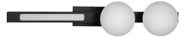 Nástenné svietidlo Magnet2, 2x biele sklenené tienidlo + 1x LED 13W, b