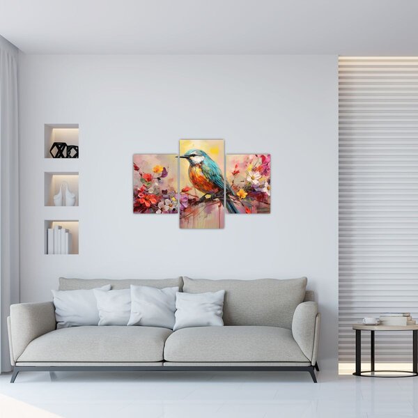 Obraz - Maľba vtáčika (90x60 cm)