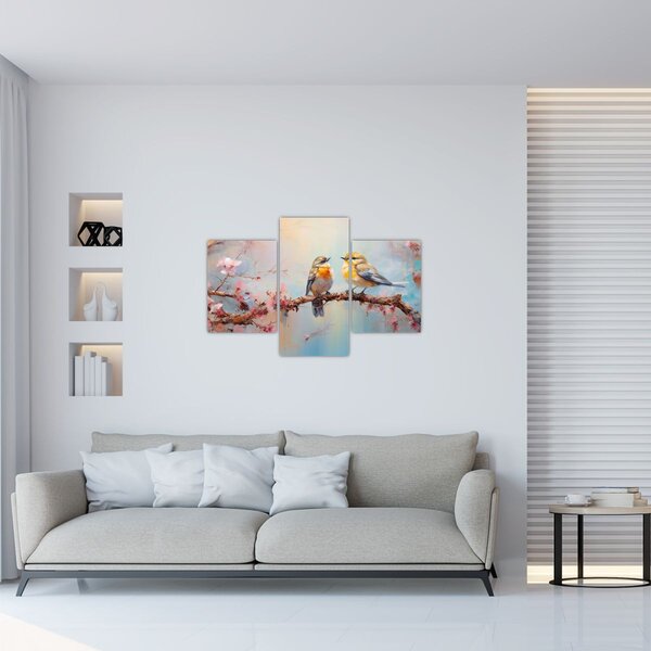 Obraz - Zamilovaní vtáčiky (90x60 cm)