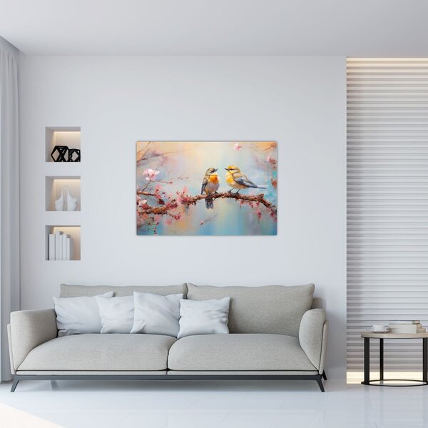 Obraz - Zamilovaní vtáčiky (90x60 cm)