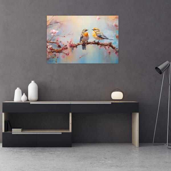 Obraz - Zamilovaní vtáčiky (90x60 cm)