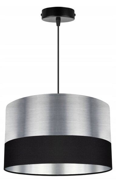 Závesné svietidlo Chromic, 1x chrómové textilné tienidlo (výber z 2 farieb), (výber z 2 farieb konštrukcie), (fi 35cm)