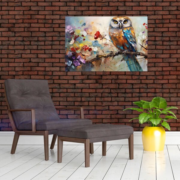 Obraz - Maľovaná sova (90x60 cm)