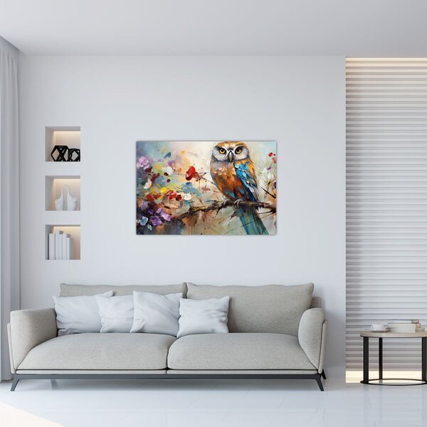 Obraz - Maľovaná sova (90x60 cm)