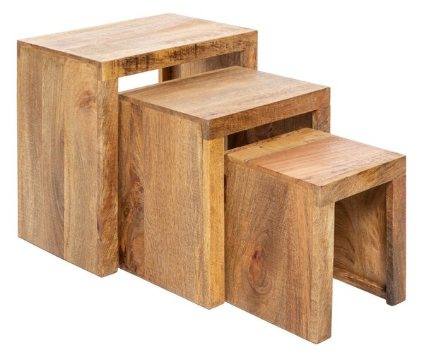 Set odkladacích stolíkov Timber mango prírodné - 3 ks