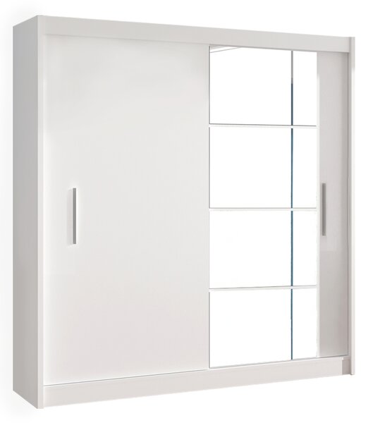 KONDELA Skriňa s posuvnými dverami, biela, 180x215, LOW