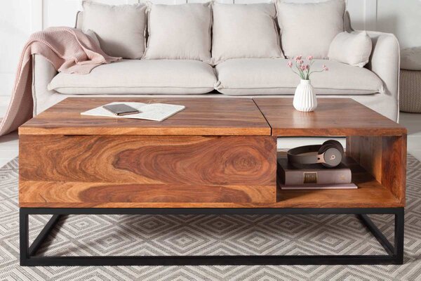Dizajnový konferenčný stolík Timber Function 110 cm sheesham