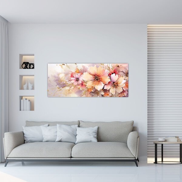 Obraz - Kvety (120x50 cm)