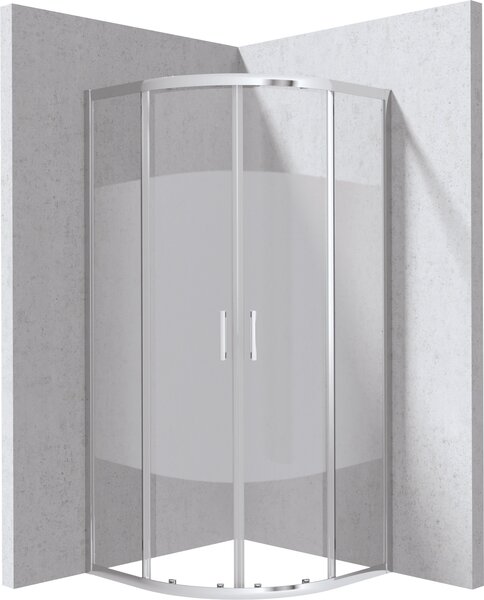 Deante Štvrťkruhový sprchovací kút Funkia Evo 90x90 cm, vzor pás - KYP 0E99P, chróm - bez vaničky