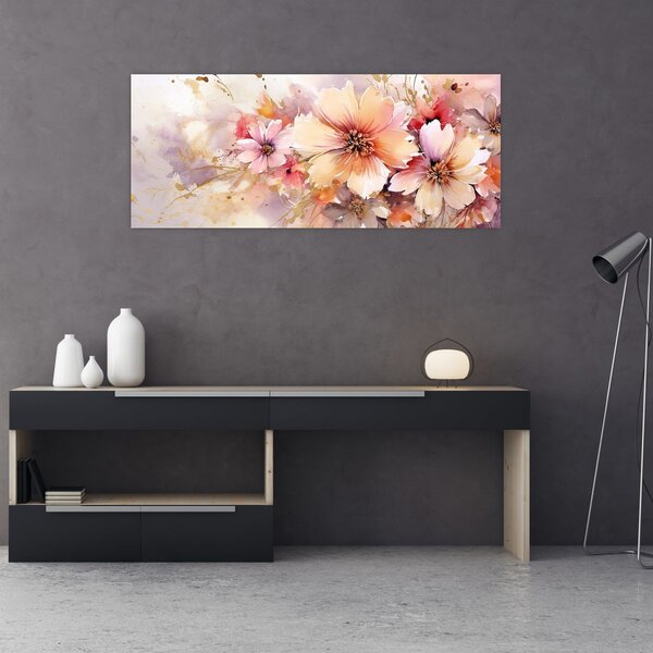 Obraz - Kvety (120x50 cm)