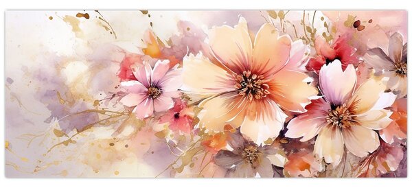 Obraz - Kvety (120x50 cm)