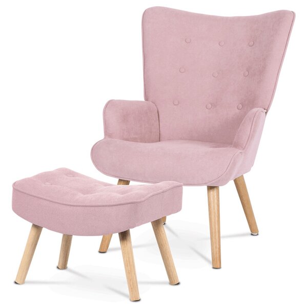 Kreslo s podnožou ELDORA PINK
