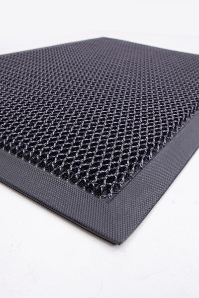 NET 3D ČIERNA A SIVÁ textilná rohožka rozmer: 40x60 cm