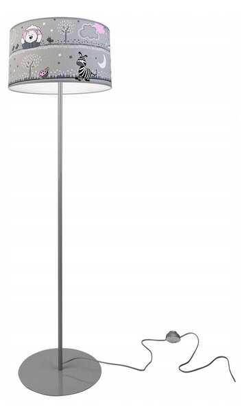 Detská stojacia lampa Ladybird, 1x textilné tienidlo so vzorom, (výber z 2 farieb konštrukcie), o