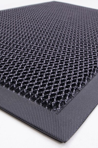 NET 3D ČIERNA A SIVÁ textilná rohožka rozmer: 40x60 cm