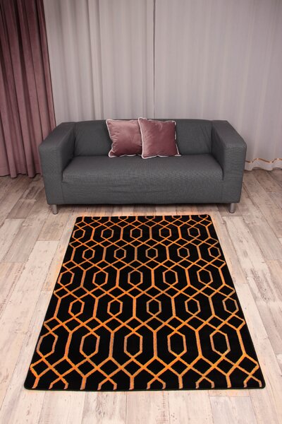 Koberec Diamond K4427G BLACK/GOLD Tyro rozmery koberec: 80x150 cm