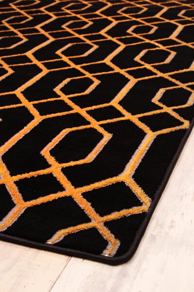 Koberec Diamond K4427G BLACK/GOLD Tyro rozmery koberec: 80x150 cm