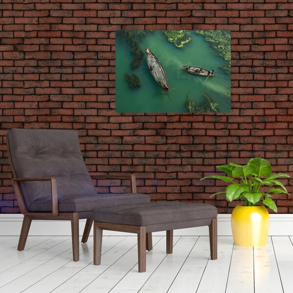 Obraz - Rybári na rieke (70x50 cm)