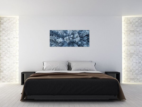 Obraz - Zasnežený les (120x50 cm)