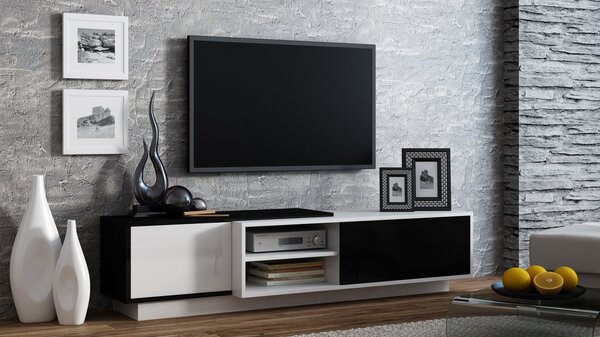 CAMA MEBLE Televízny stolík SIGMA 1 Farba: čierna/biela