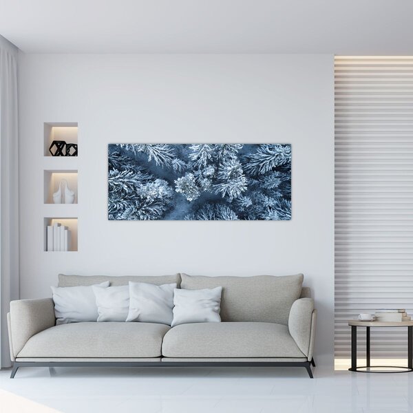 Obraz - Zasnežený les (120x50 cm)