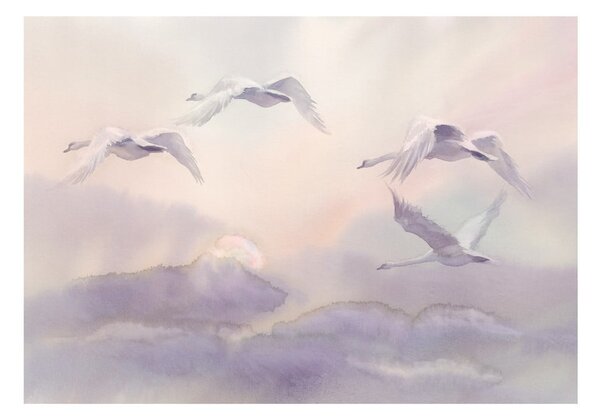 Veľkoformátová tapeta Artgeist Flying Swans, 200 x 140 cm