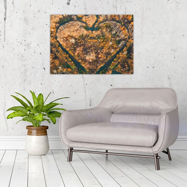 Obraz - Rieka v tvare srdca (70x50 cm)