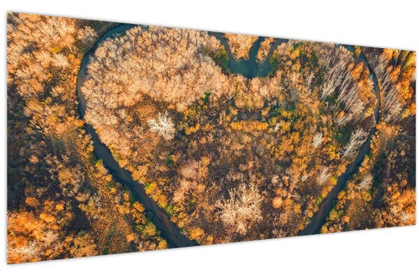 Obraz - Rieka v tvare srdca (120x50 cm)