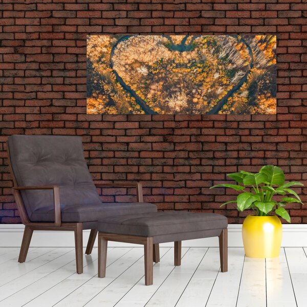 Obraz - Rieka v tvare srdca (120x50 cm)