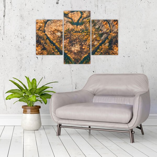 Obraz - Rieka v tvare srdca (90x60 cm)