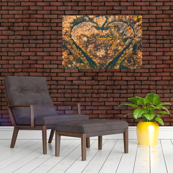 Obraz - Rieka v tvare srdca (90x60 cm)