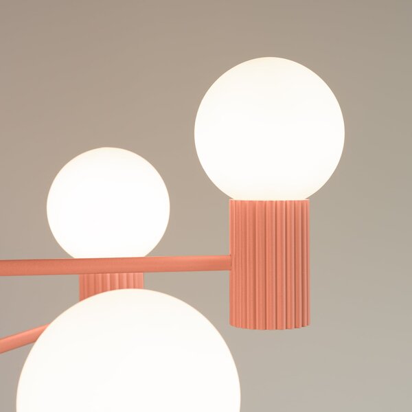 Luster Halo, 6x biele sklenené tienidlo, p