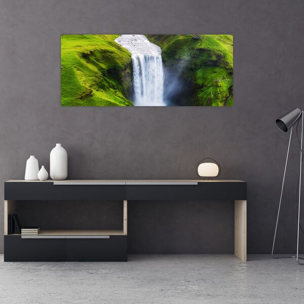 Obraz - Vodopád Skogafoss (120x50 cm)