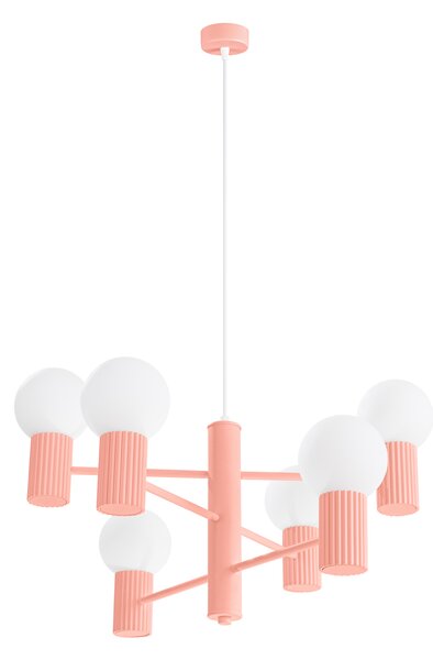 Luster Halo, 6x biele sklenené tienidlo, p